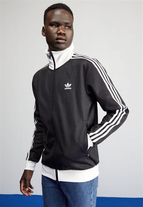 adidas beckenbauer jacke schwarz|Adidas originals Beckenbauer tracksuit.